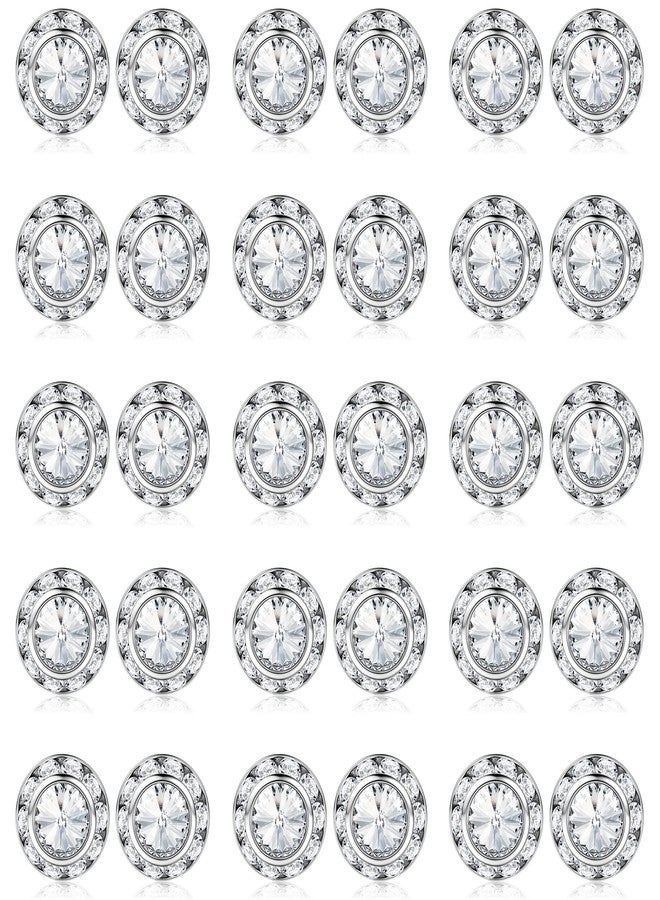 SAILIMUE 15Pairs Rhinestone Earrings For Women Dance Competition Performance Ballet Stud Earrings Stainless Steel Round Acrylic Stone Inside Rhinestone Crystal Halo Dance Competition Earrings Set15mm - Image 1